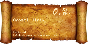 Oroszi Ulrik névjegykártya